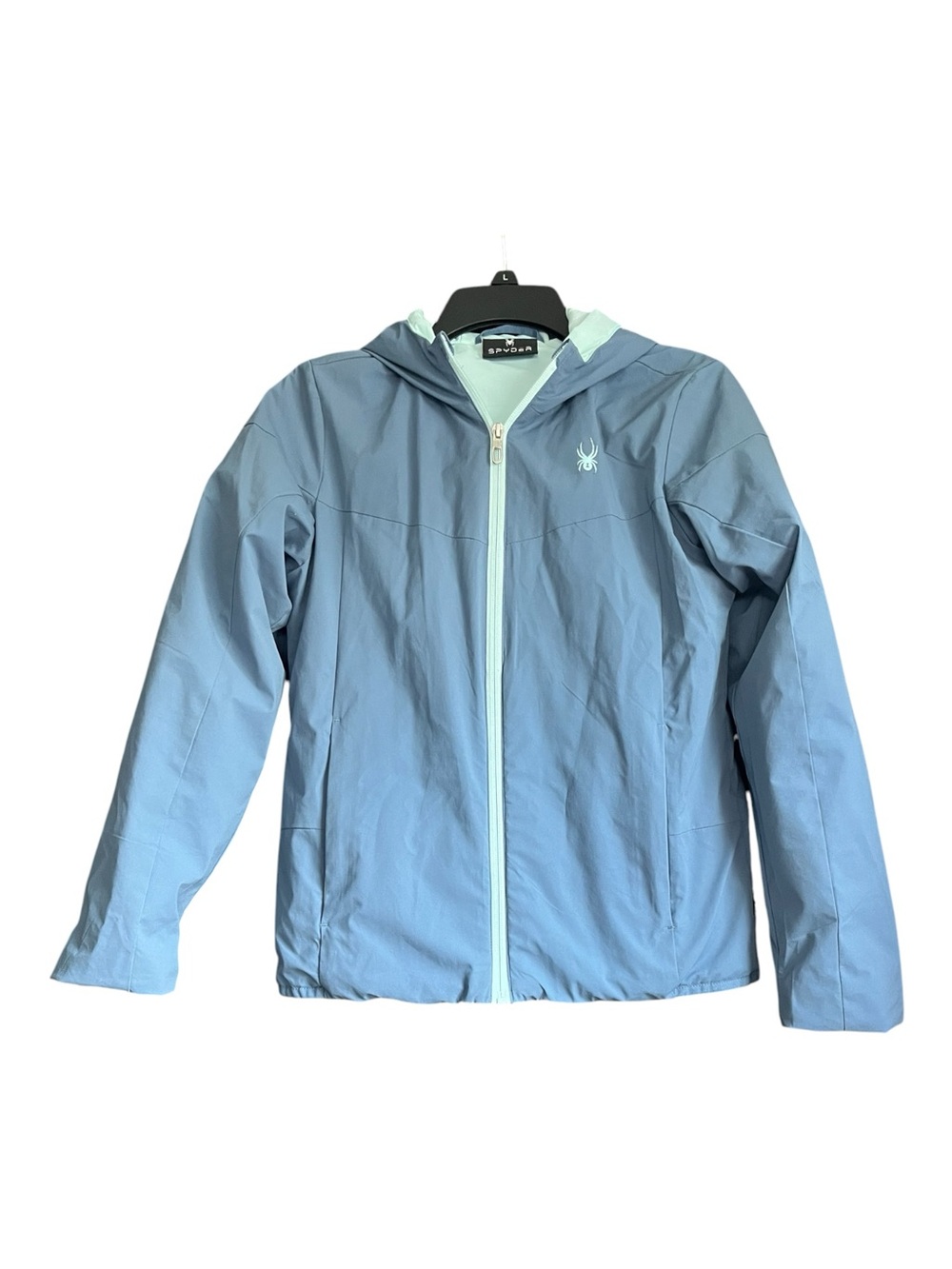 Spyder Youth Superlite Hooded Windbreaker Jacket Blue Size Large 14/16 Girls